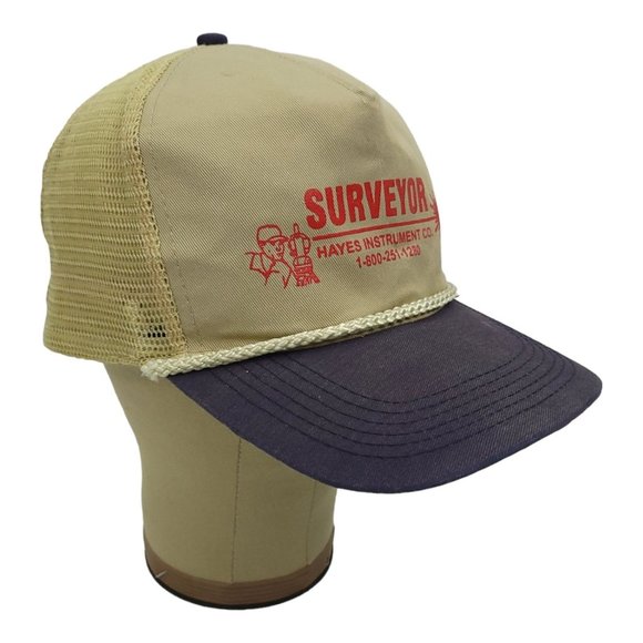 Vintage Otto Surveyor Hayes Instrument Mesh Rope Braid Snapback Cap Trucker Hat - Picture 3 of 13